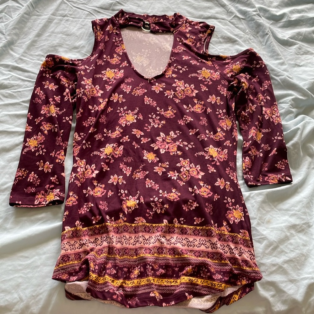 Slim Long Sleeve Floral Top